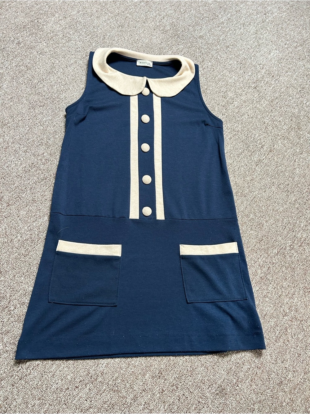 Sleeveless Navy Shift Dress from Monteau Los Angeles (size small)